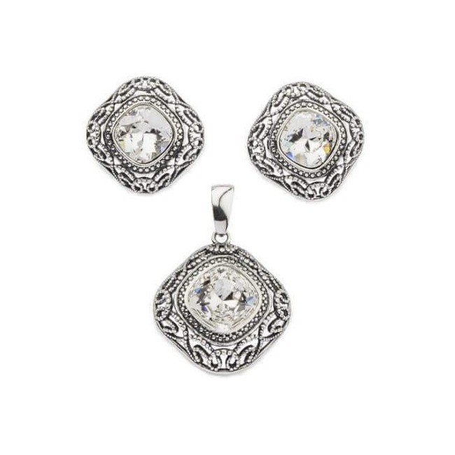 Silver oxidized pendant Swarovski W 1814