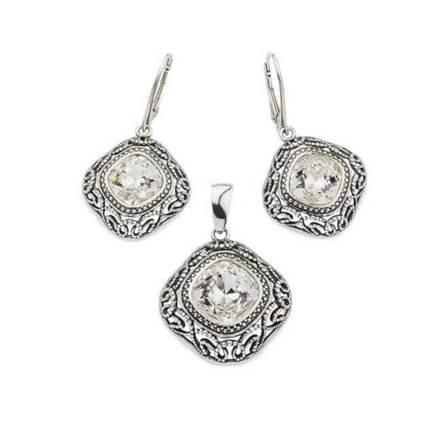 Silver oxidized pendant Swarovski W 1814