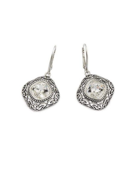Swarovski K 1814 Crystal Oxidized Silver Earrings