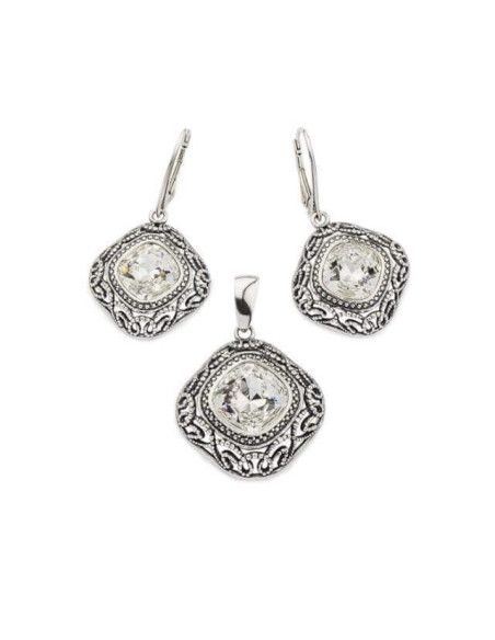 Swarovski K 1814 oxidized silver earrings