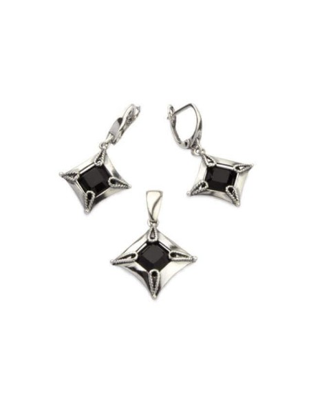 Silver oxidized pendant Swarovski W 1812