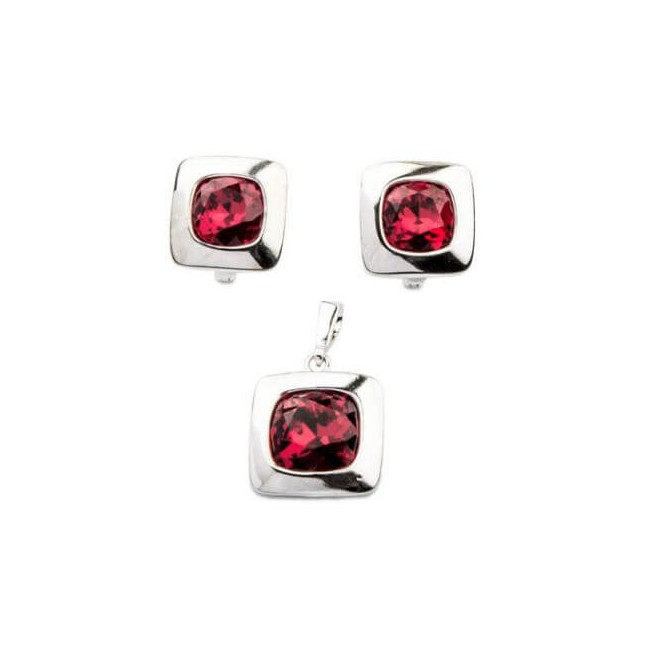 Silver earrings with Swarovski crystals Crystal K3 1750