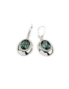 Swarovski K 1813 Emerald oxidized silver earrings