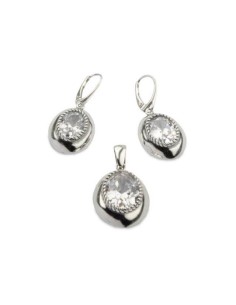 Silver oxidized earrings with zircons K 1813 2