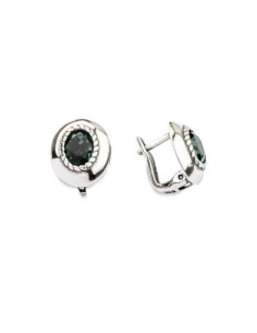Swarovski K3 1813 Emerald oxidized silver earrings