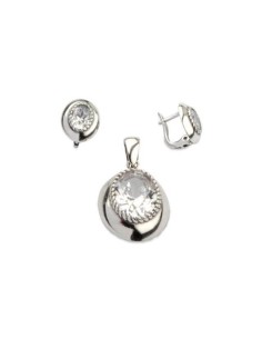 Oxidized silver earrings with zircons K3 1813 2