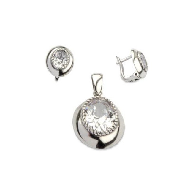 Kolczyki srebrne oksydowane z cyrkoniami K3 1813|Polcaratdesign.pl Biżuteria