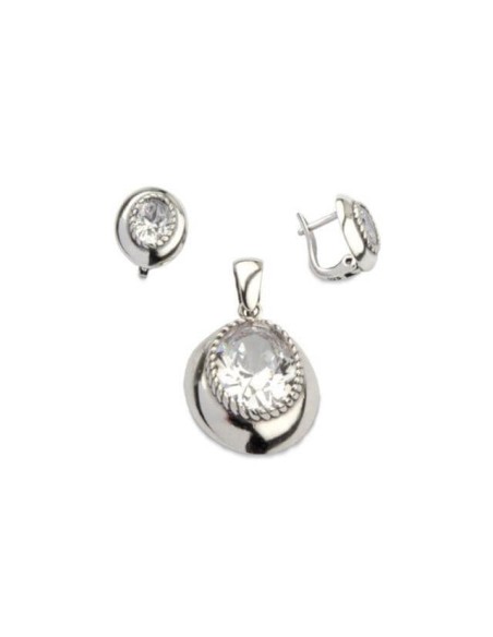 Oxidized silver earrings with zircons K3 1813 Oxidized silver earrings with zircons K3 1813