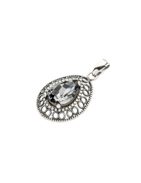 Srebrny oksydowany wisiorek Swarovski W 1725 Silver Night