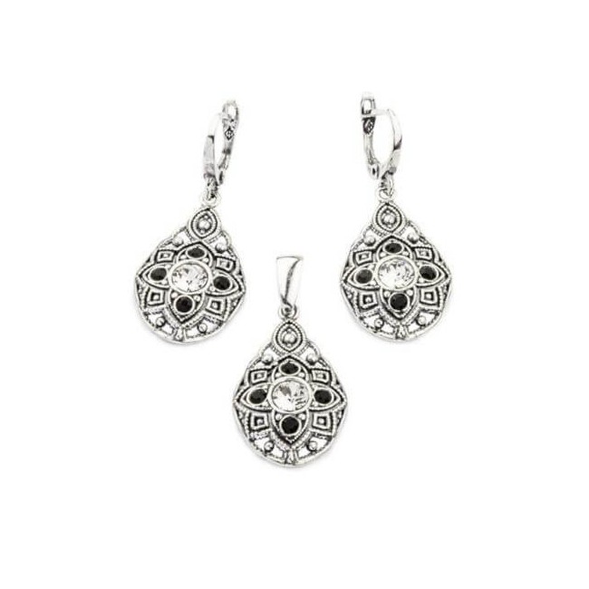 Silver oxidized pendant Swarovski W 1809