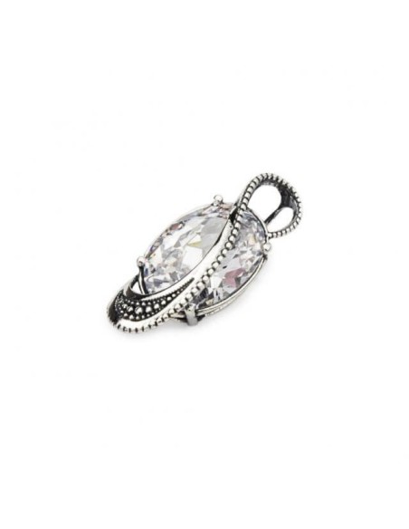 Srebrny oksydowany wisiorek Cyrkonia W 1817