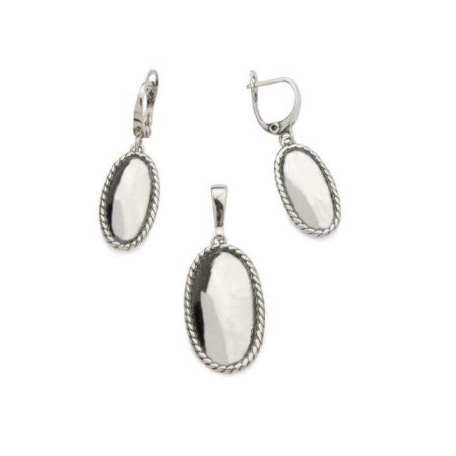 K 1820 oxidized silver earrings