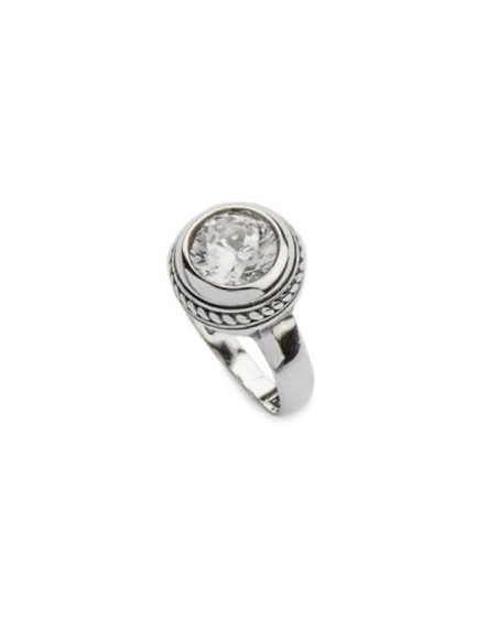 Silver ring with white zircon PK 1532