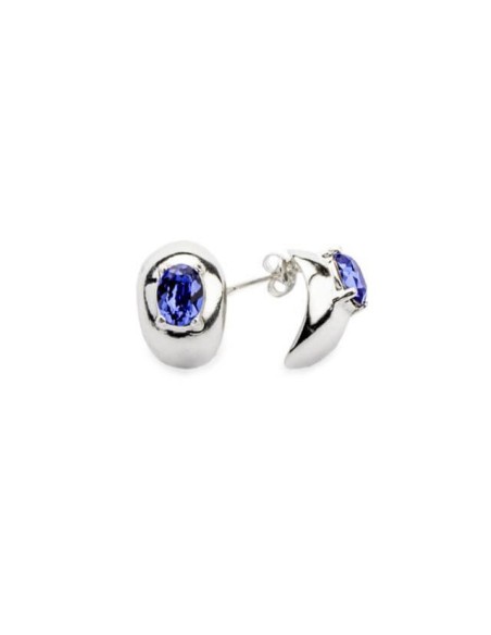 Swarovski K 1163 Sapphire Silver Earrings