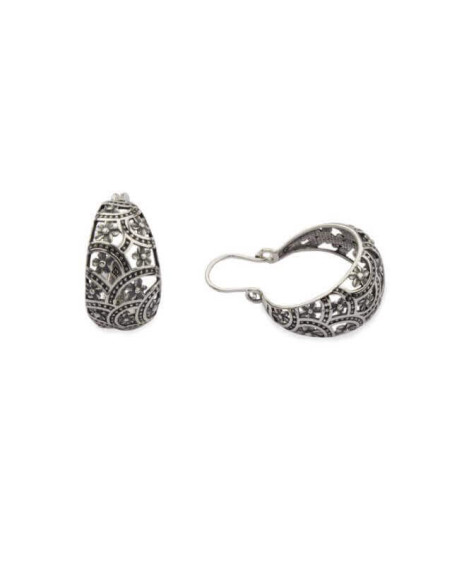 K 1830 oxidized silver earrings
