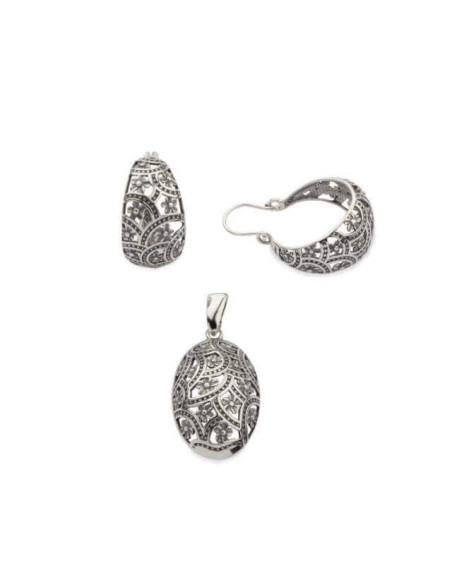 K 1830 oxidized silver earrings