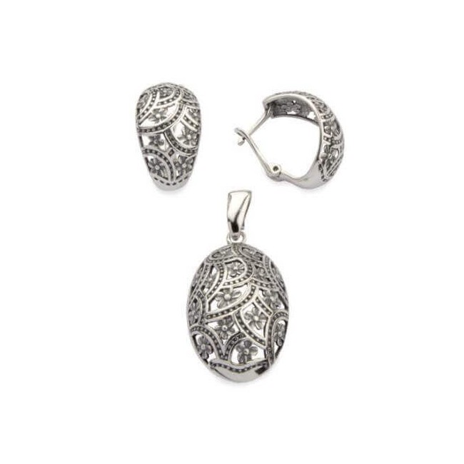 Silver pendant oxidized W 1830