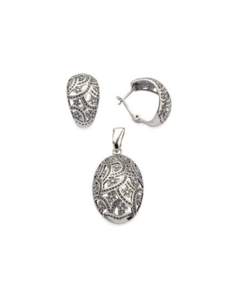 Silver pendant oxidized W 1830