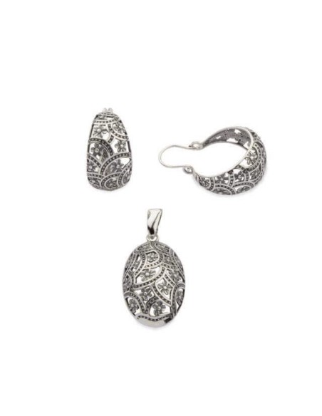 Silver pendant oxidized W 1830