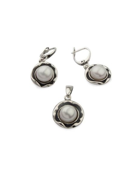 Silver earrings with pearls K 1852 Pearl