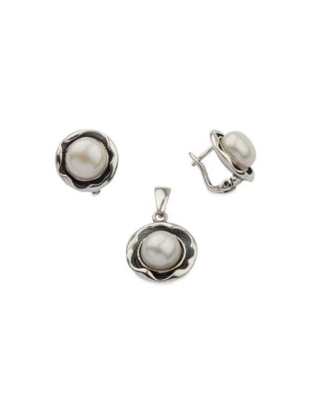 Silver earrings with pearls K3 1852 Pearl