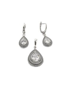 Silver earrings with zircons K 1833 2