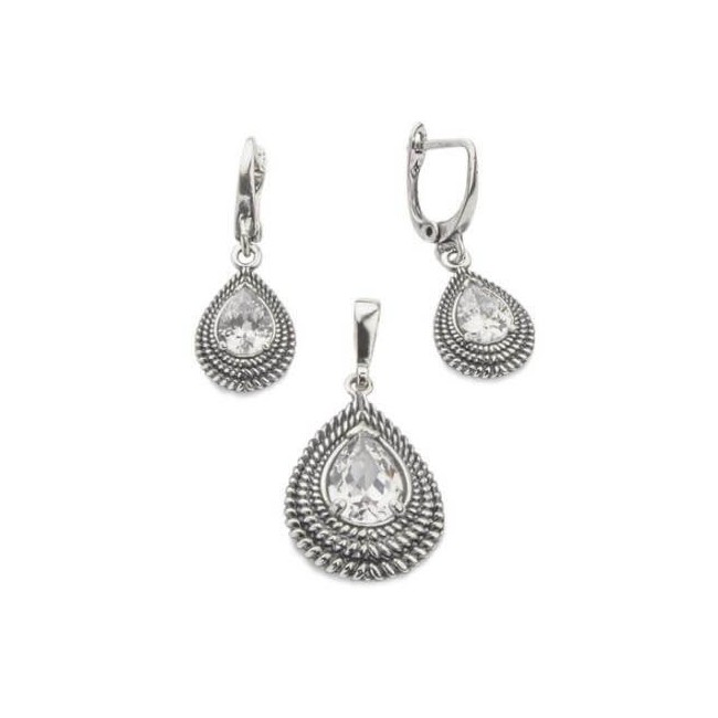 Silver earrings with zircons K 1833