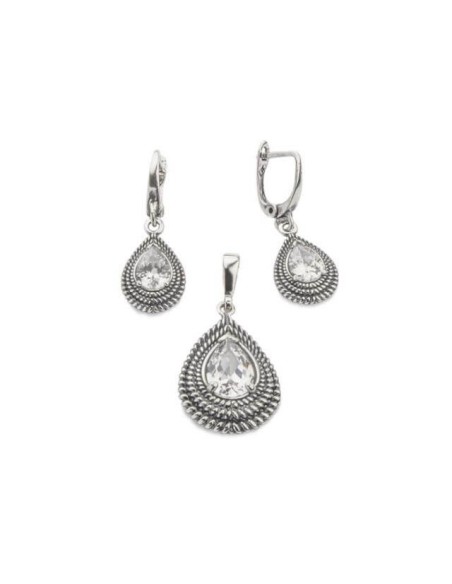 Silver earrings with zircons K 1833 Silver earrings with zircons K 1833