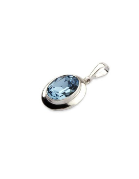 Silver Swarovski W 1860 Aquamarine Pendant
