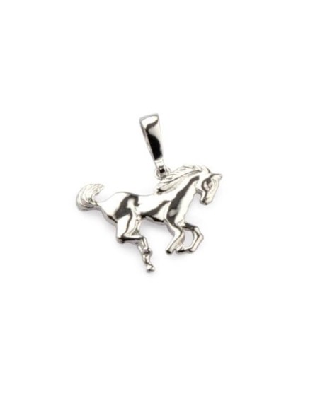 Silver rhodium-plated Horse pendant W 1206