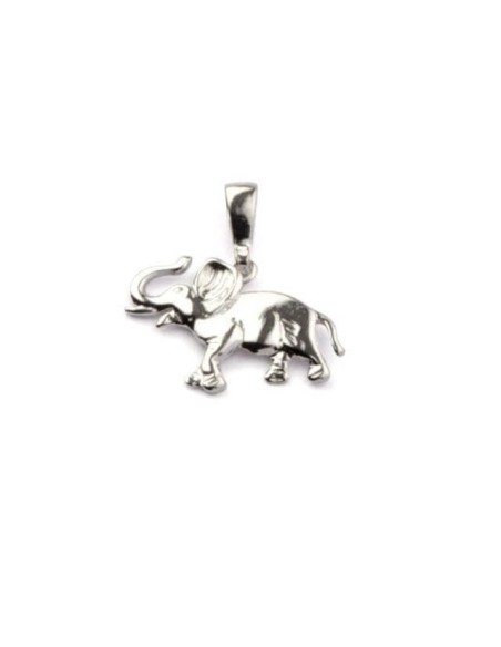 Silver rhodium-plated pendant Elephant W 1205