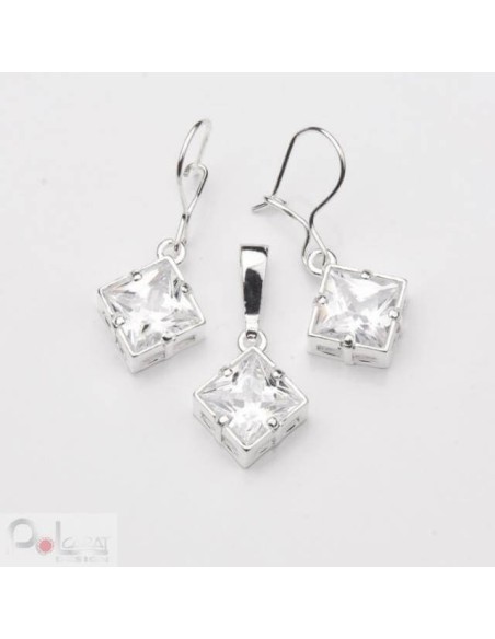 Silver set with cubic zirconia KPL 737 White