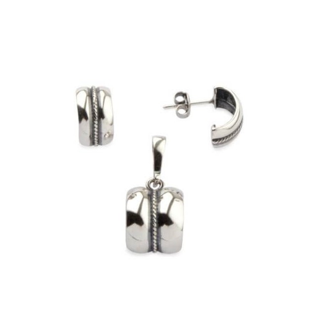 Silver pendant oxidized W 1851