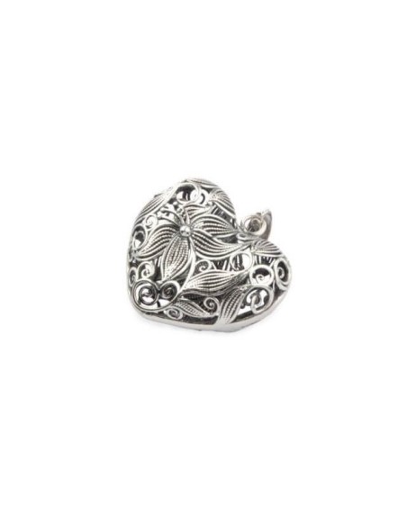 Silver oxidized pendant HEART W 1217