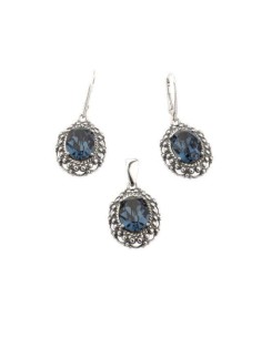Silver earrings with Swarovski crystal Montana Oval K 1727 2