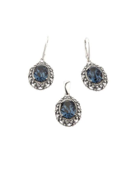 Swarovski Oval Crystal Silver Earrings K 1727