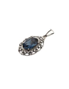 Silver pendant with Swarovski crystal Montana Oval W 1727