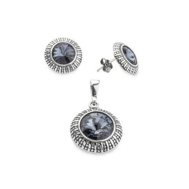 Silver earrings with crystal KST 1850