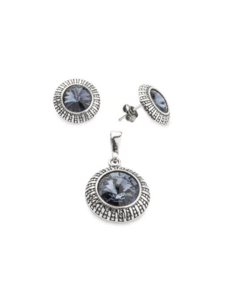 Silver earrings with crystal KST 1850