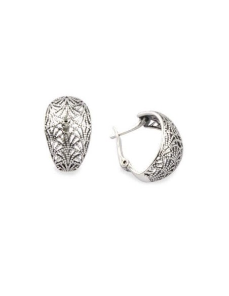 Silver earrings oval symmetry (english latchback) K3 1879 Silver earrings oval symmetry (english latchback) K3 1879