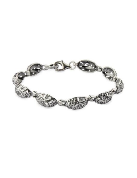 Silver daisy bracelet in oval L 1830