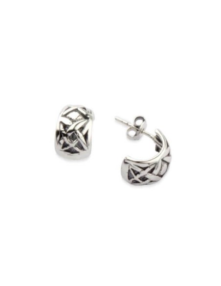 Silver stud earrings rounded 'x' KST 1192 Silver stud earrings rounded 'x' KST 1192