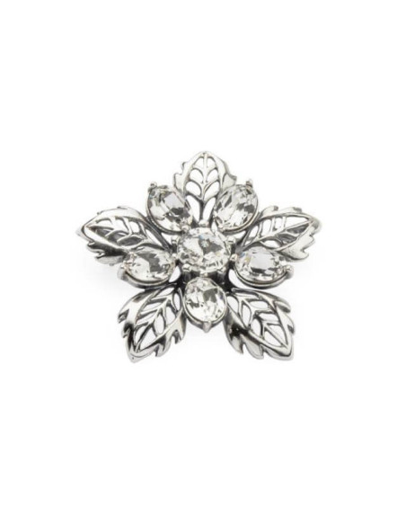 Silver brooch with Swarovski crystals B 165 Crystal