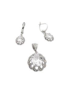 Silver rhodium-plated earrings with cubic zirconia K3 1885 2