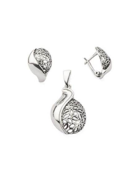 Silver oxidized pendant W 1884