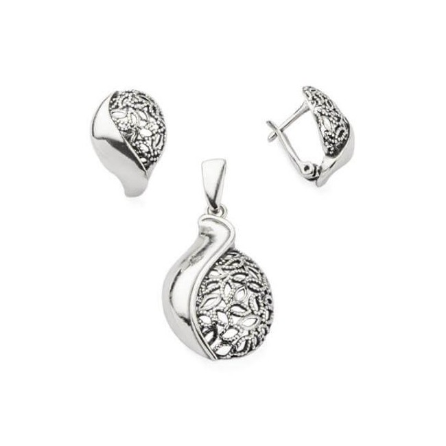 Srebrne oksydowane kolczyki K3 1884|Polcaratdesign.pl Biżuteria