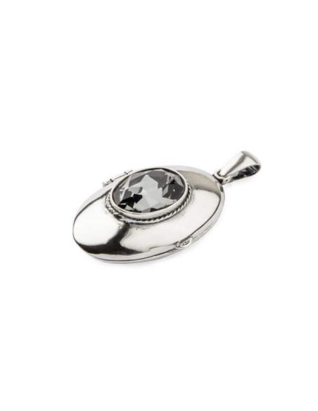 Srebrny wisiorek puzderko z kryształem Swarovskiego W 1222 Silver Night