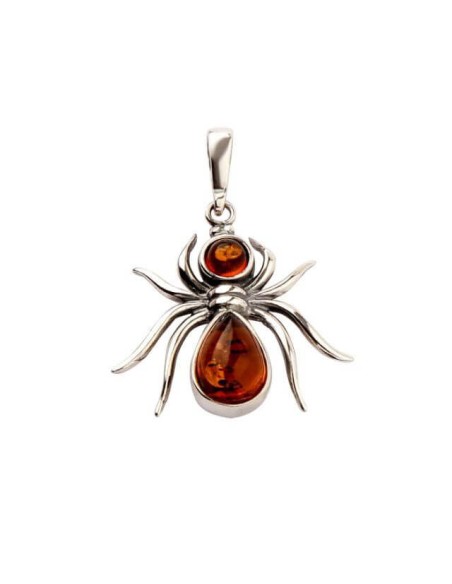 Silver pendant Paćk with amber WB 66