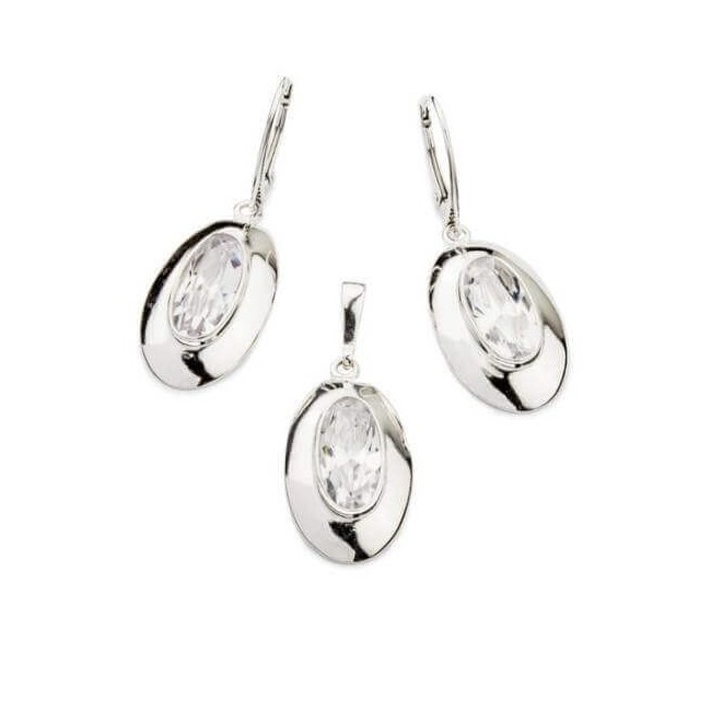 Silver earrings with cubic zirconia K 1792
