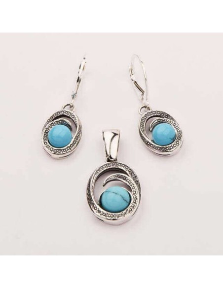 Silver pendant with turquoise W 1561